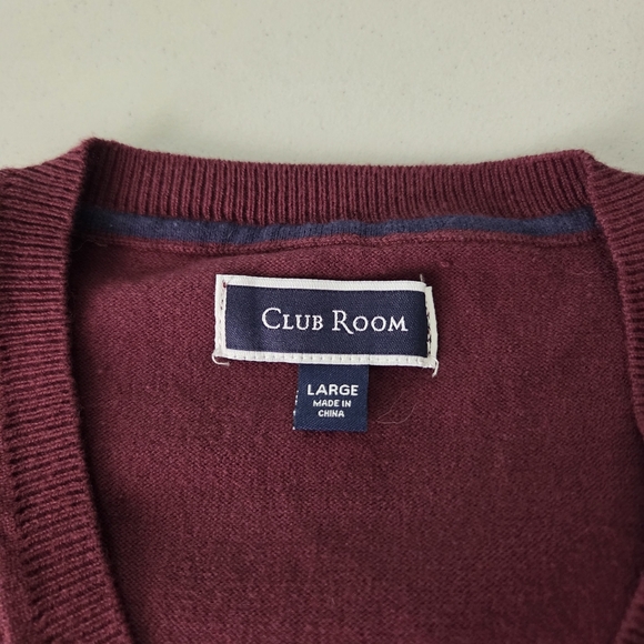 NWT Club Room Lightweight Red Plum Classic Fit Cotton Vest - Picture 3 of 6